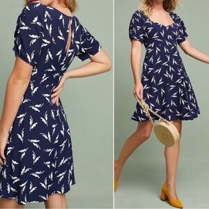 Anthropologie Maeve Fern Ruched Dress - size 8